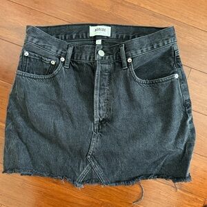 Agolde Parker Mini Skirt Black Denim